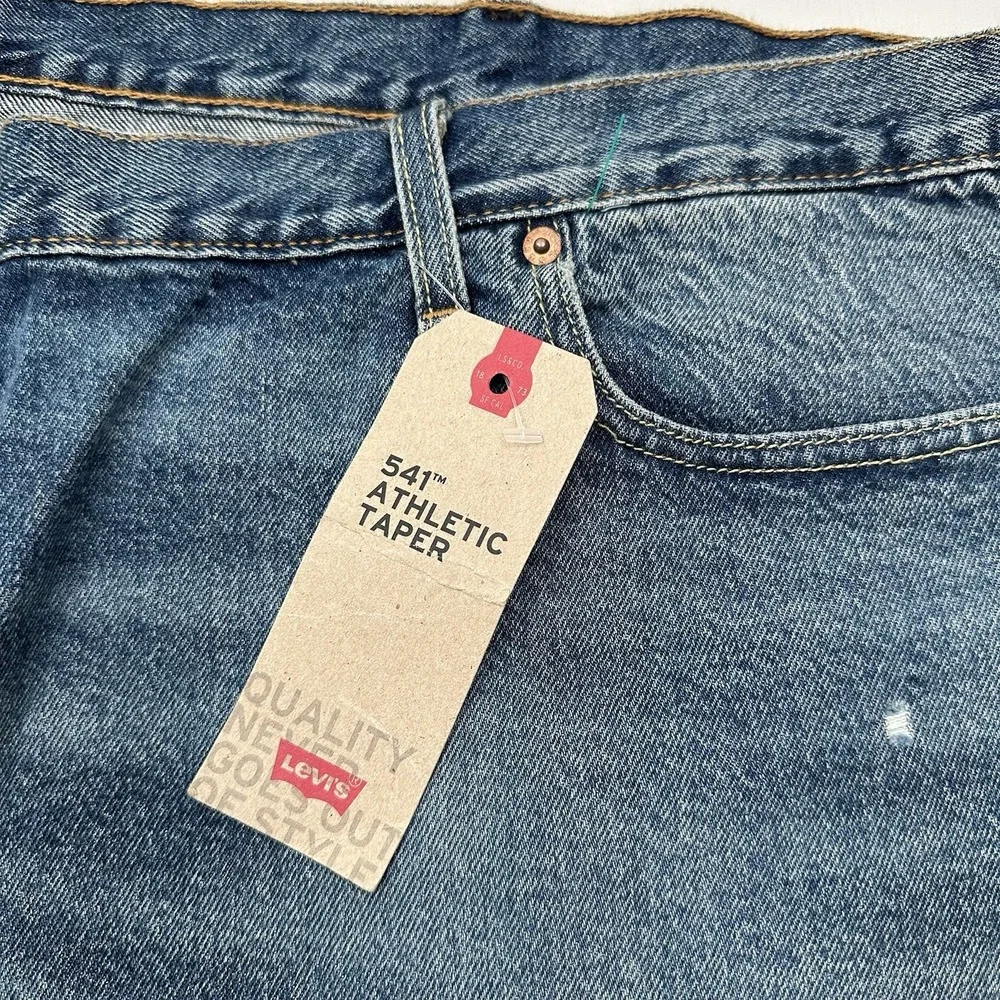 NEW Levi's 541 Athletic Taper Stretch Jeans Mens 52x30 Blue Denim Big & Tall
